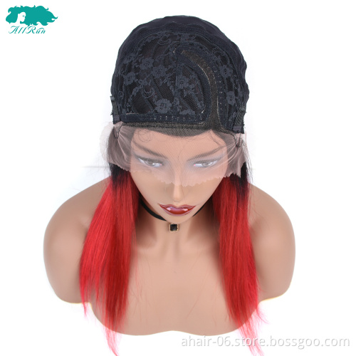 wholesale virgin brazilian human wick hair 1b red ombre color human hair wig